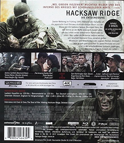 Hacksaw Ridge: Die Entscheidung – Ultra HD Blu-ray [4K + Blu-ray Disc] - 2