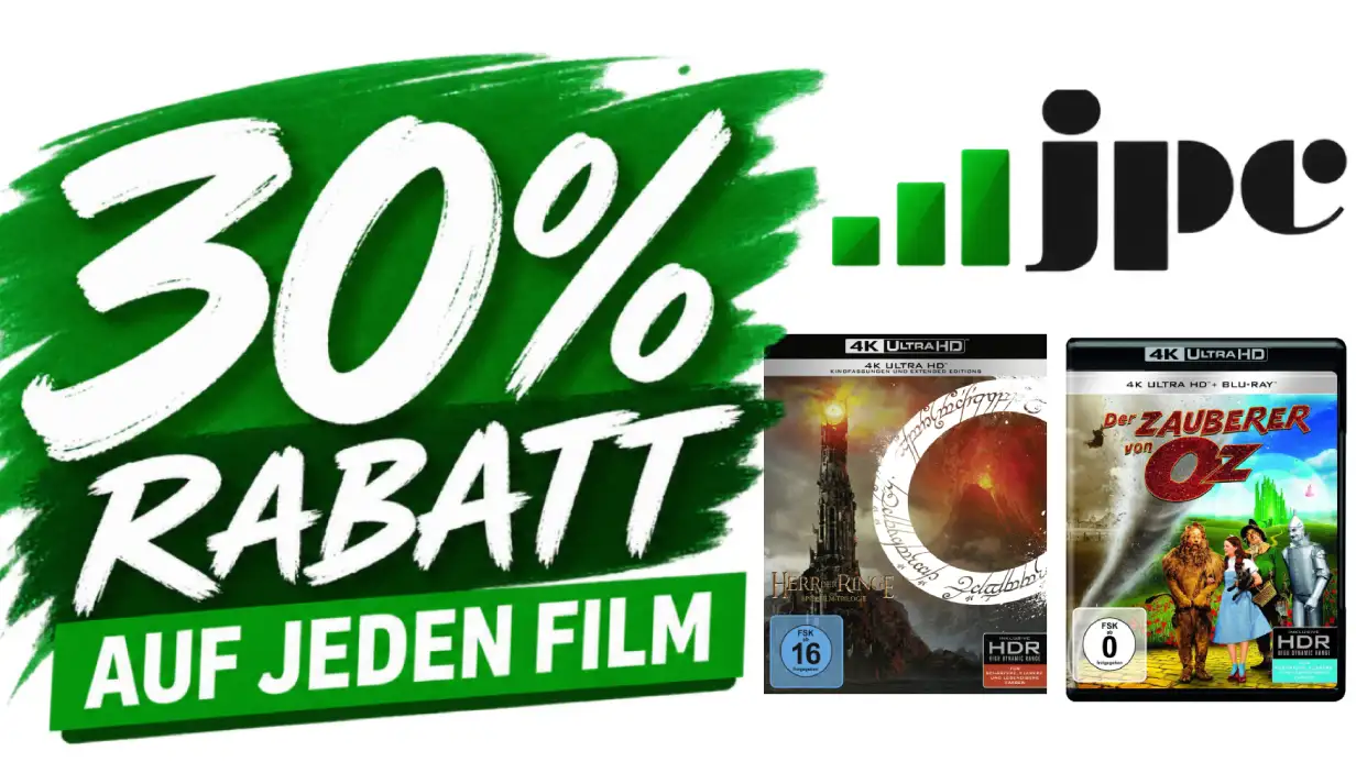 30 % Rabatt auf 4K UHD Blu-ray Filme bei JPC