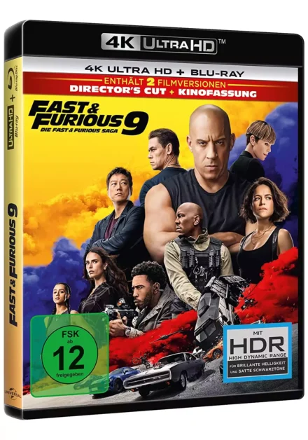3D-Ansicht der Fast and Furious 9 4K Blu-ray mit Vin Diesel (Director's Cut + Kinofassung)