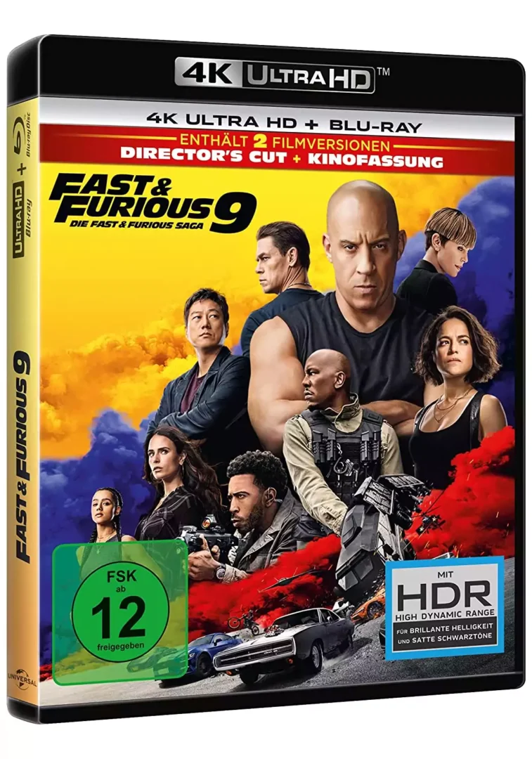 3D-Ansicht der Fast and Furious 9 4K Blu-ray mit Vin Diesel (Director's Cut + Kinofassung)