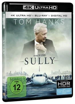 3D Ansicht der Sully 4K Blu-ray Disc mit Tom Hanks auf dem Cover