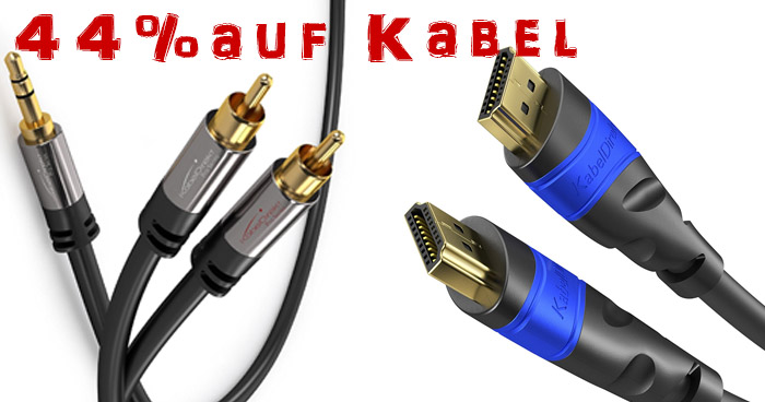 Tagesangebot: 44% auf HDMI-, Tuner- und Audio-Kabel