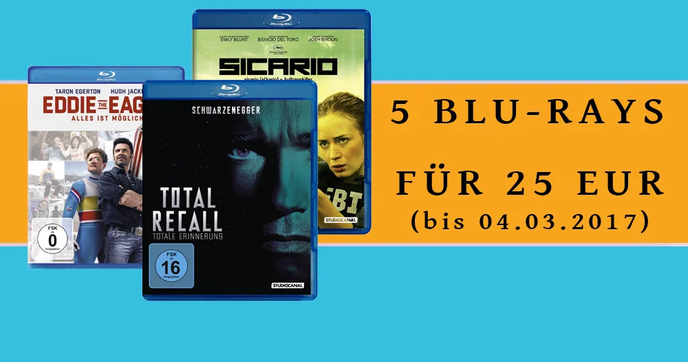 5 Blu-rays für 25 Euro