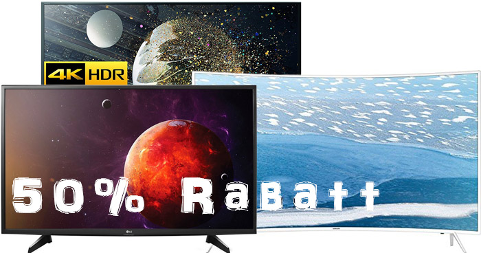 50 Prozent Rabatt auf Fernseher