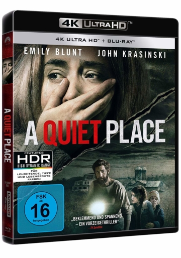 A Quiet Place Seitenansicht Cover mit Dolby Vision HDR auf UHD Blu-ray Disc