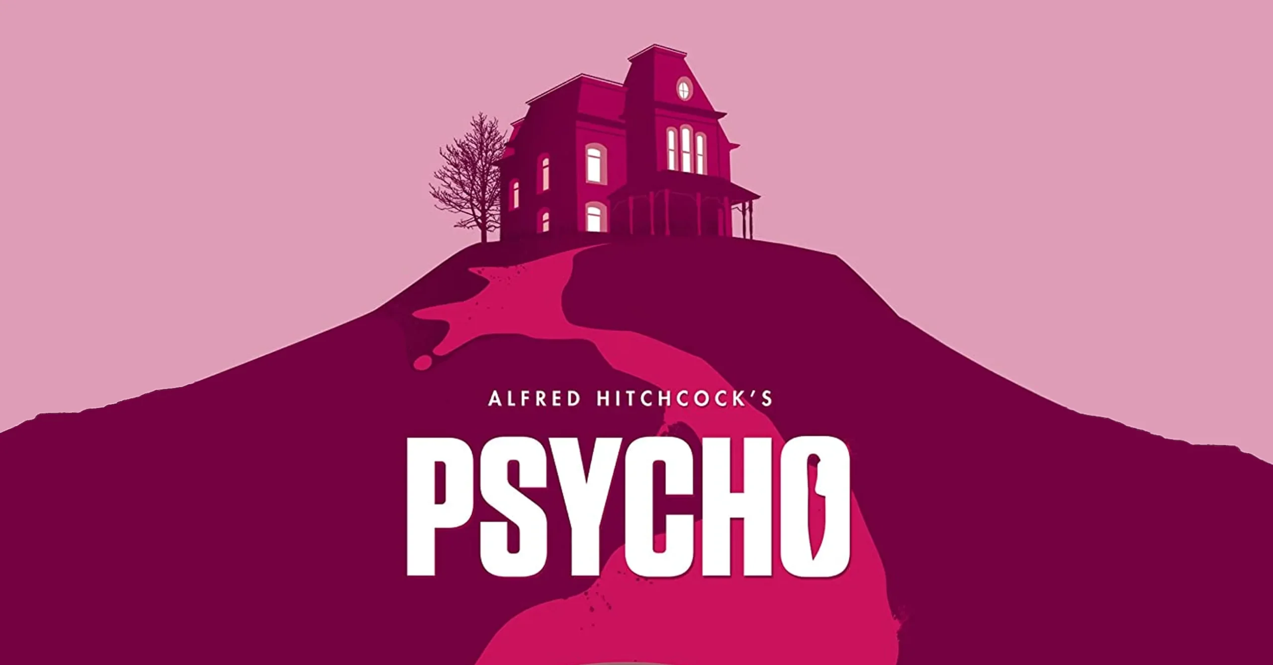 Alfred Hitchcocks Psycho Cover pink mit Blut