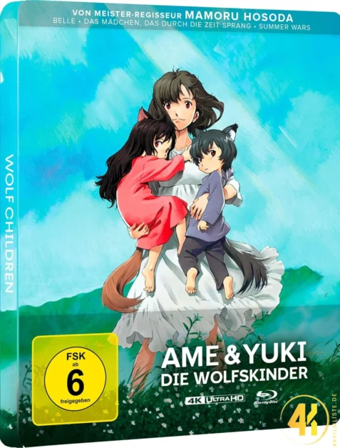 Ame und Yuki Die Wolfskinder 4K Steelbook Ultra HD Blu-ray Disc
