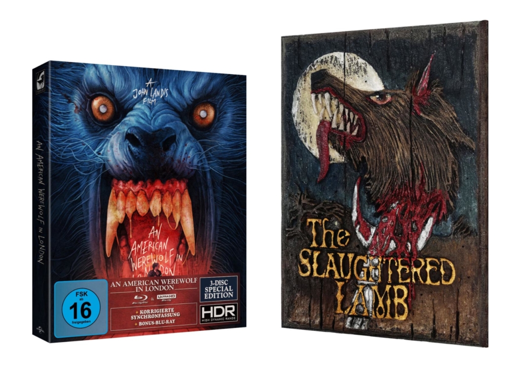 American Werewolf in London - 4K Blu-ray (UHD Blu-ray Disc) (Gabz Cover) mit F. G. Girgsdies The Slaughtered Lamb Replica-Schild aus Gießharz