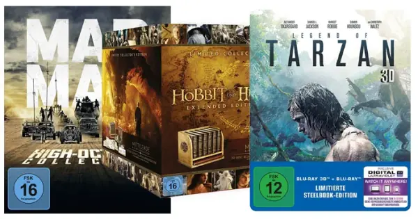 Angebot des Tages: „Legend of Tarzan“ und weitere Blu-ray Discs unter 10,- EUR