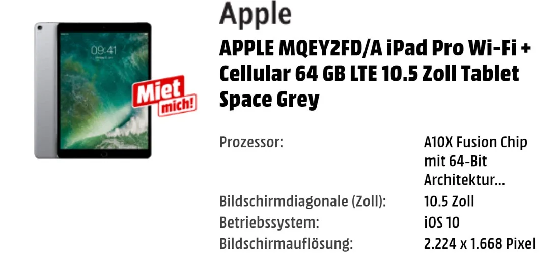 Apple IPad bei MediaMarkt mieten