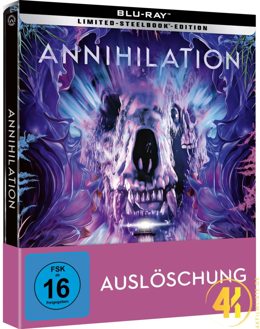 Auslöschung Annihilation Steelbook Frontcover UHD Blu-ray Seitenansicht.webp