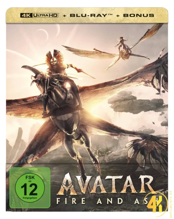 Avatar 3: Fire and Ash – 4K Steelbook (UHD + Blu-ray Disc + Bonus Blu-ray)