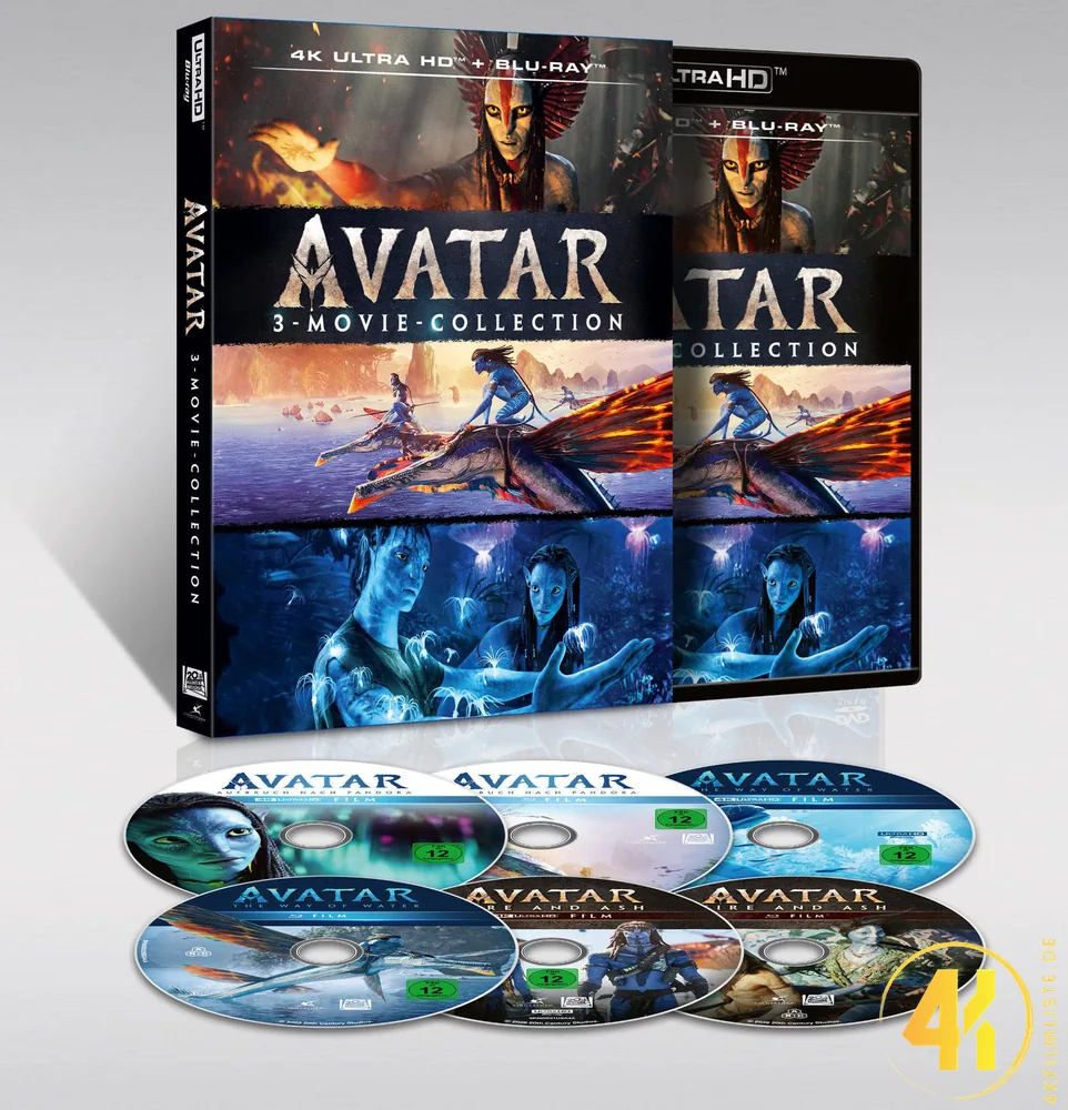 Avatar 3 Movie Set Pappschuber 4K Blu-ray Ultra HD Blu-ray Disc