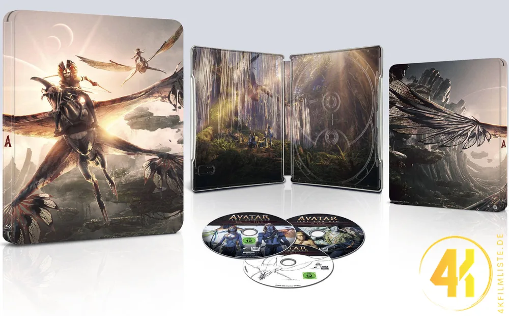 Avatar Fire and Ash 4K Steelbook Backcover Ultra HD Blu-ray Disc