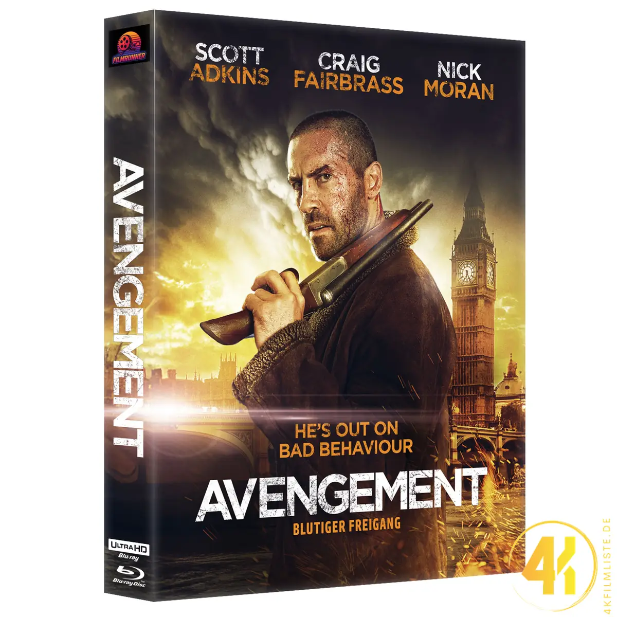 Avengement: Blutiger Freigang (Cover A) – 4K Steelcase (UHD + Blu-ray Disc)