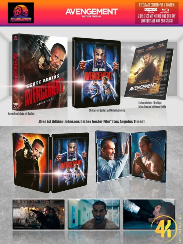 Avengement: Blutiger Freigang (Cover C) – 4K Steelcase (UHD + Blu-ray Disc)