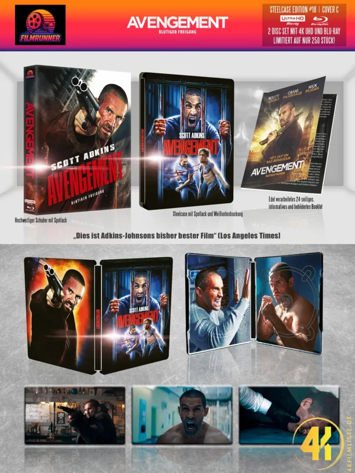 Avengement: Blutiger Freigang (Cover C) – 4K Steelcase (UHD + Blu-ray Disc)
