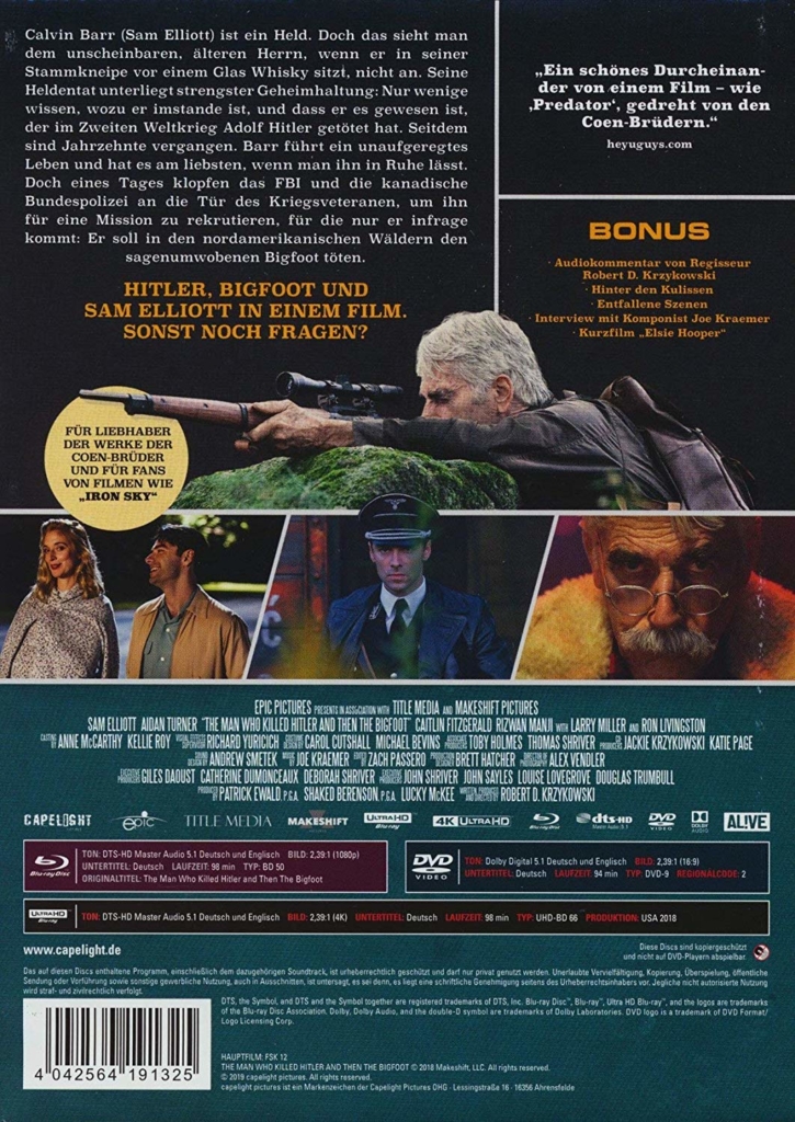 Backcover The Man Who Killed Hitler and Then The Bigfoot 4k Ultra HD Mediabook
