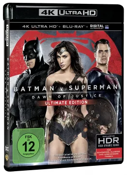 Batman v Superman - Dawn of Justice 4K Ultimate Edition Blu-ray Disc mit Superman, Batman und Wonder Woman