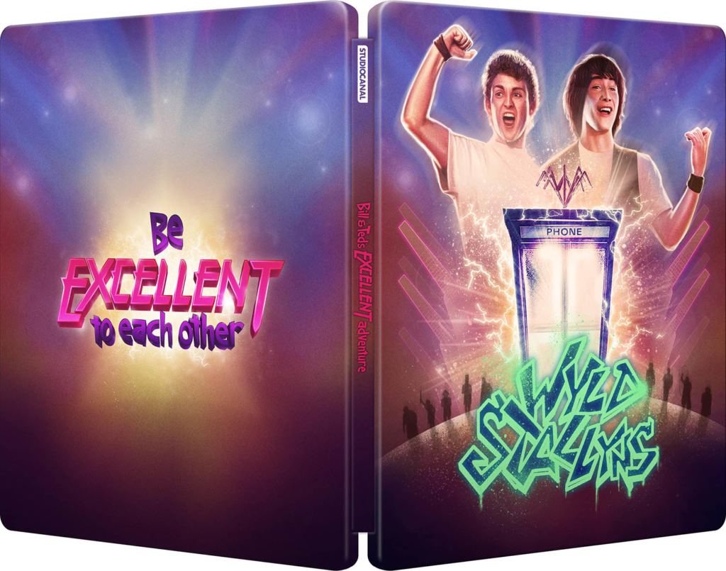 Bill & Teds verrückte Reise durch die Zeit im 4K UHD Steelbook als Frontansicht und Rückansicht ohne FSK Logo