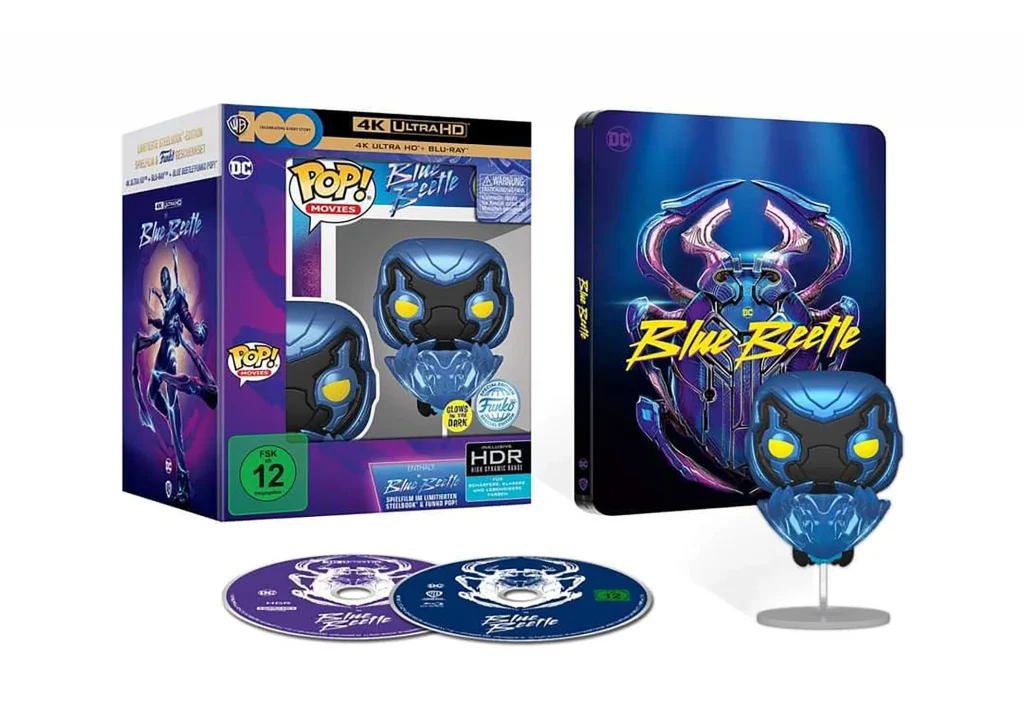 Blue Beetle Funko Pop Edition im 4K Ultra HD Steelbook mit Blu-ray Disc und Funko Pop Figur