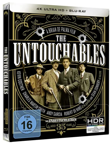 Brian de Palmas The Untouchables (Die Unbestechlichen) - 4K Steelbook mit Kevin Costner und Sean Connery