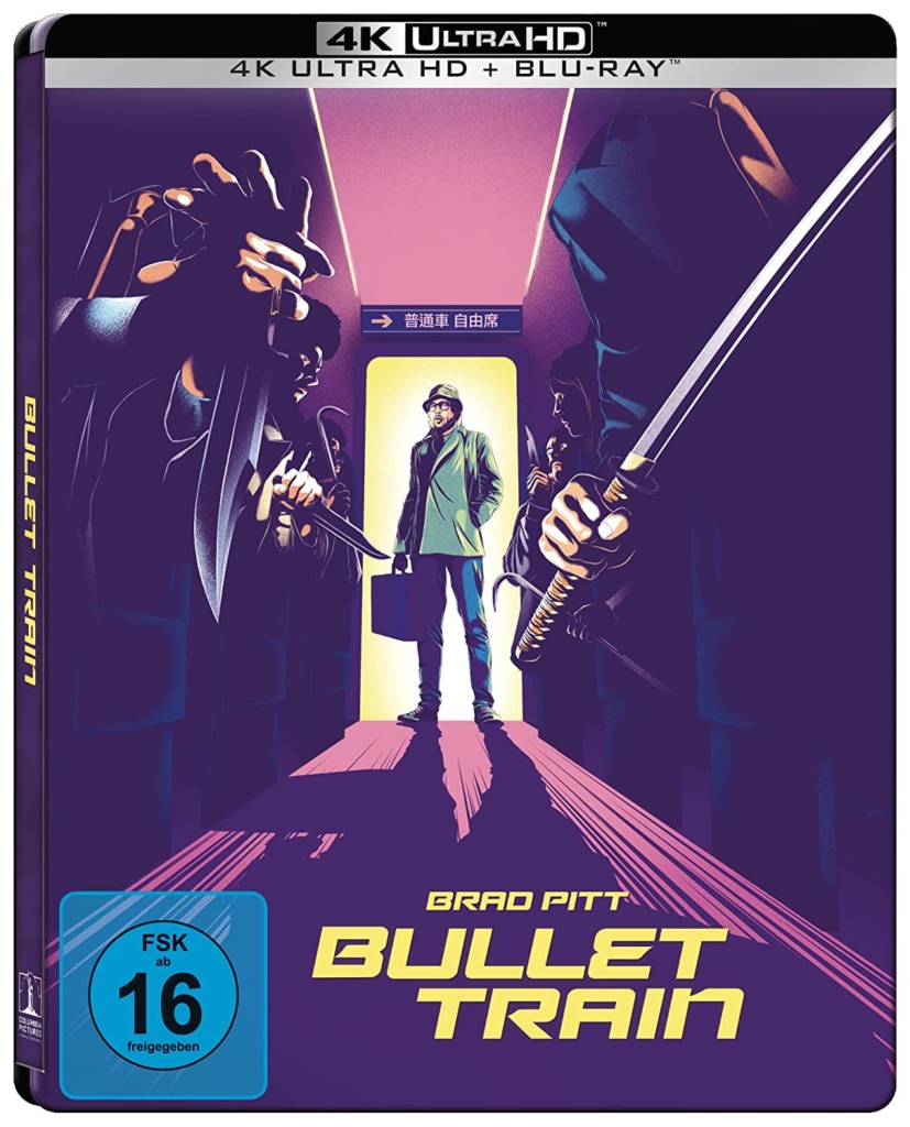 Bullet Train 4K Steelbook mit Brad Pitt alias Ladybug in 4K Ultra HD