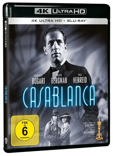 Casablanca 4K Cover der Ultra HD Blu-ray Disc mit Humphrey Bogart