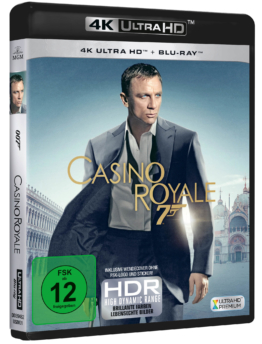 Erster James Bond 007 mit Daniel Craig (Casino Royale 4K UHD Blu-ray Cover)