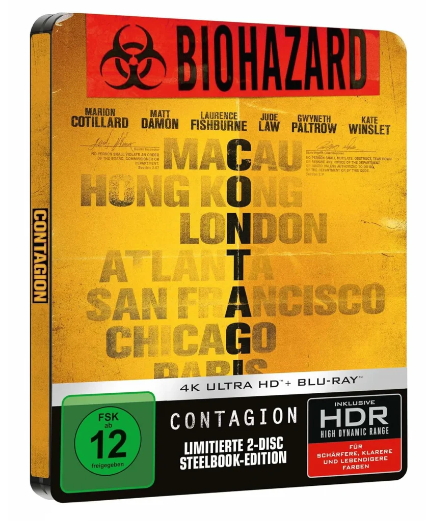 Contagion 4K Steelbook Ultra HD Blu-ray Disc