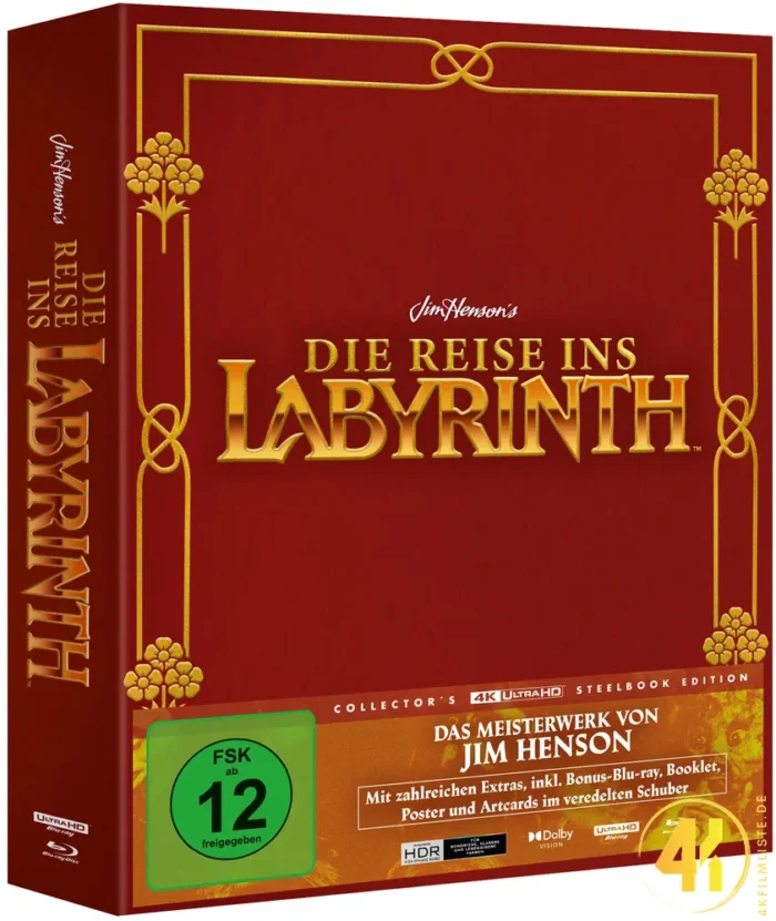 Die Reise ins Labyrinth (Collector’s Edition) – 4K Steelbook (UHD + Blu-ray Disc + Bonus Blu-ray)