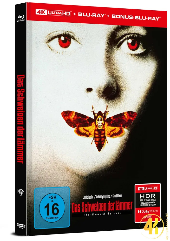 Das Schweigen der Lämmer Cover A 4K Mediabook Ultra HD Blu-ray Disc