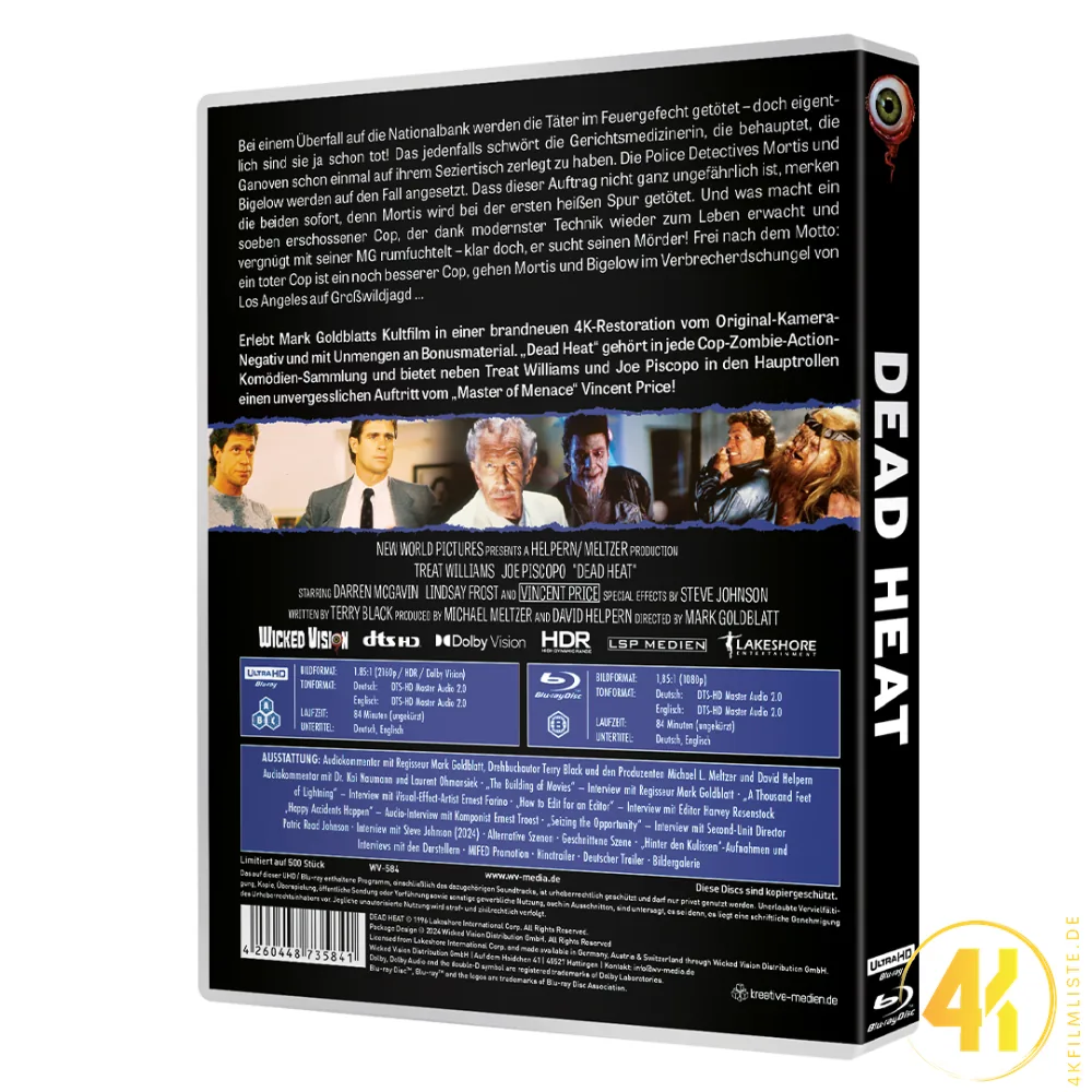 Dead Heat Backcover 4K Blu-ray Ultra HD Blu-ray Disc