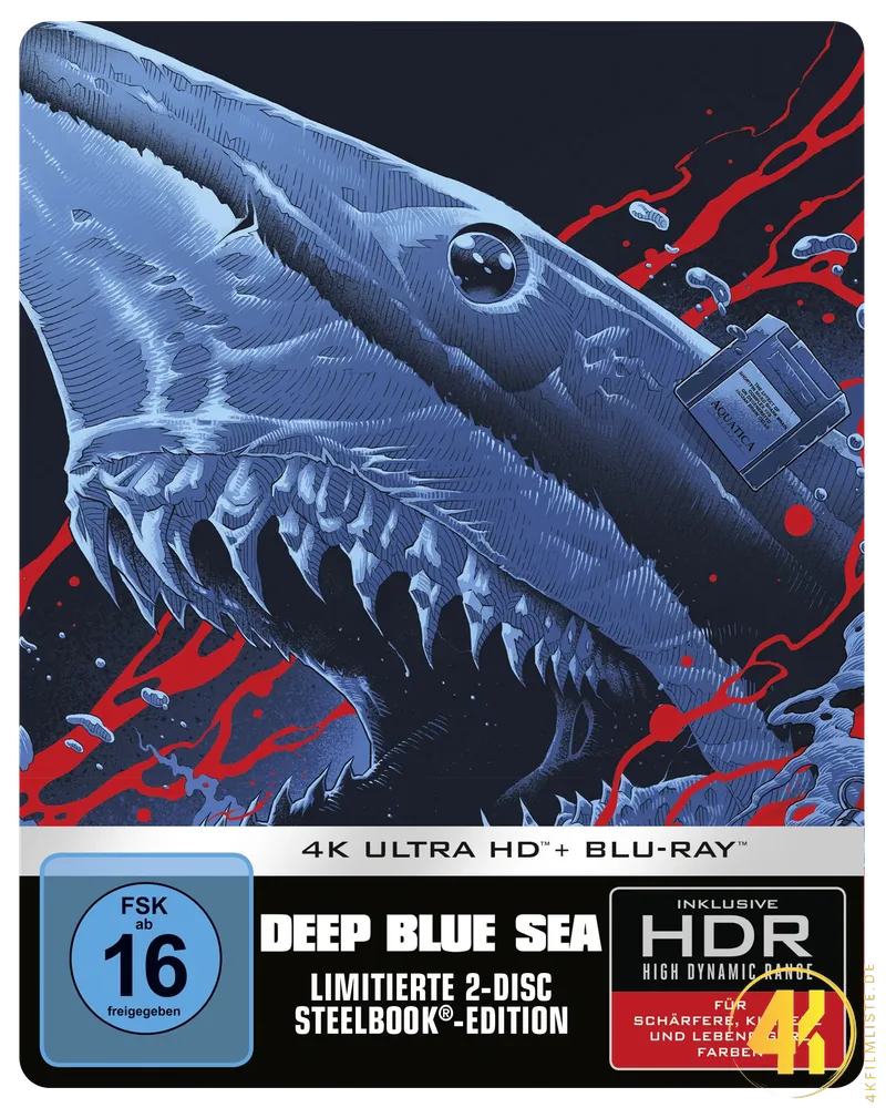 Deep Blue Sea 1999 4K Mediabook Frontcover Ultra HD Blu-ray Disc
