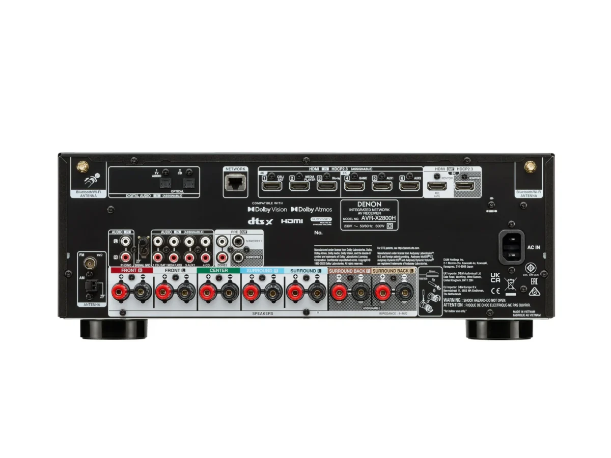 Denon AVR X2800H Rückseite Anschlüsse