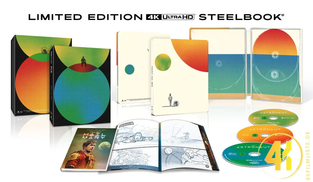Der Astronaut Project Hail Mary 4K Steelbook Ultra HD Blu-ray Disc