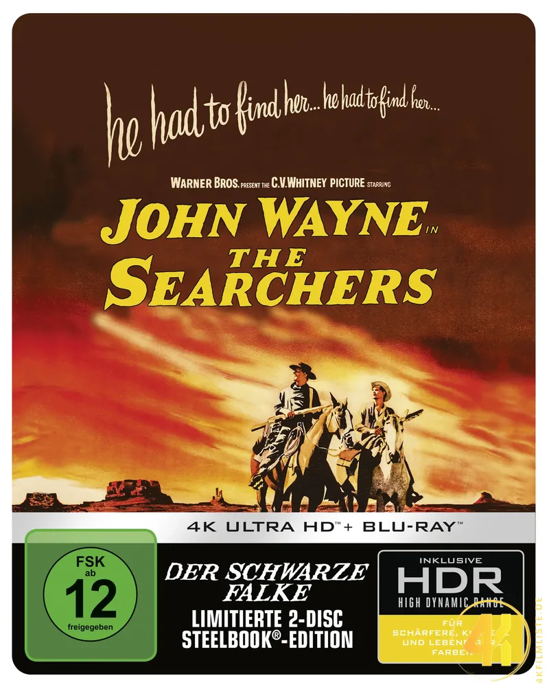 Der schwarze Falke The Searchers 4K Steelbook Ultra HD Blu-ray Disc