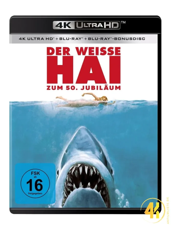 Der weiße Hai (50th Anniversary Edition) – 4K Blu-ray (UHD + Blu-ray Disc + Bonus Blu-ray)