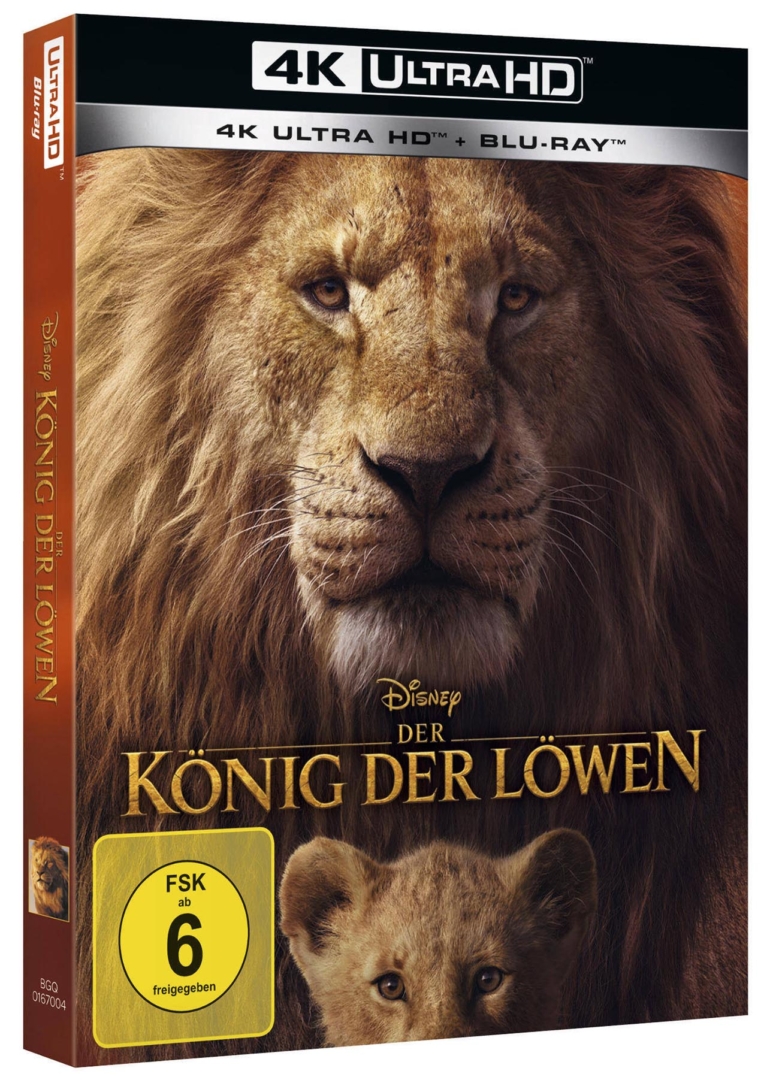 4K UHD Blu-ray Cover mit O-Ring Pappschuber zur König der Löwen Neuverfilmung