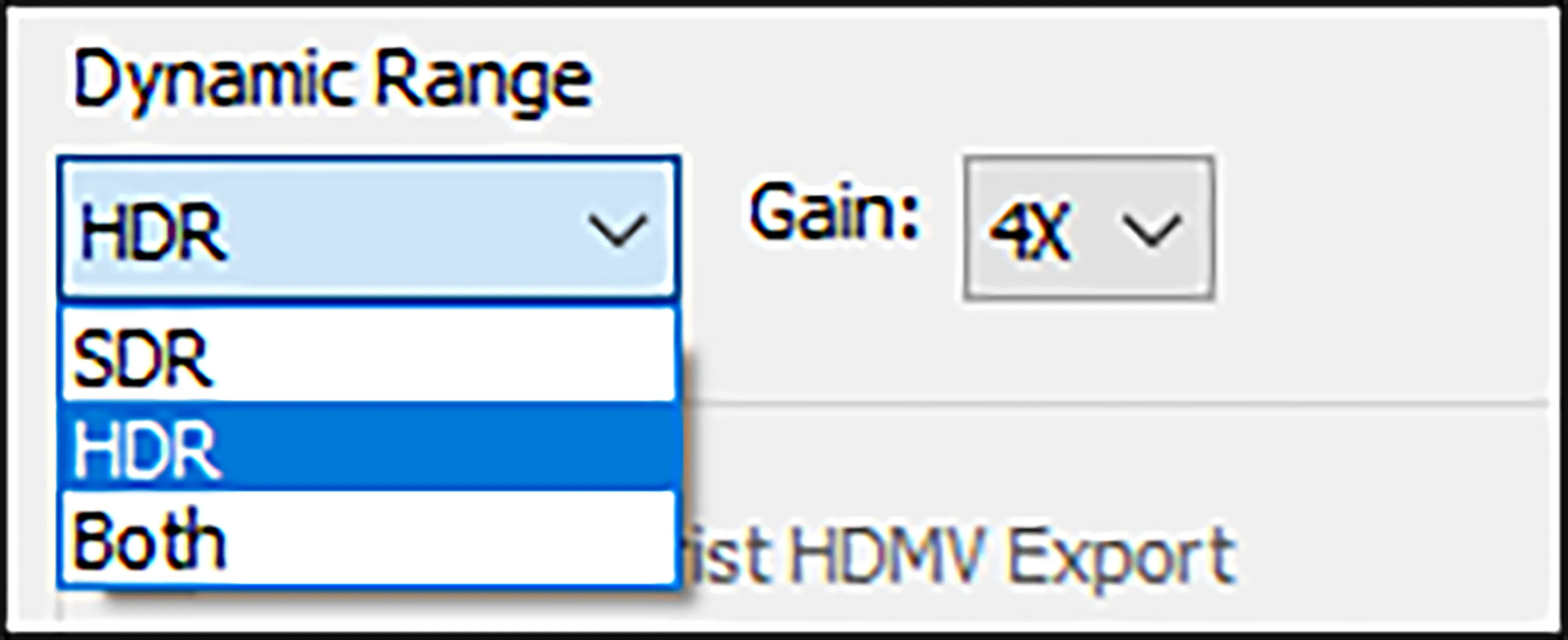 Scenarist Designer v2023 HDR-SDR Gain Einstellungen
