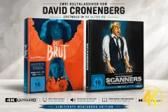 Die Brut + Scanners (2 Movie David Cronenberg Set) – 4K Mediabook (2x UHD + 2x Blu-ray Disc + 2x Bonus Blu-ray)