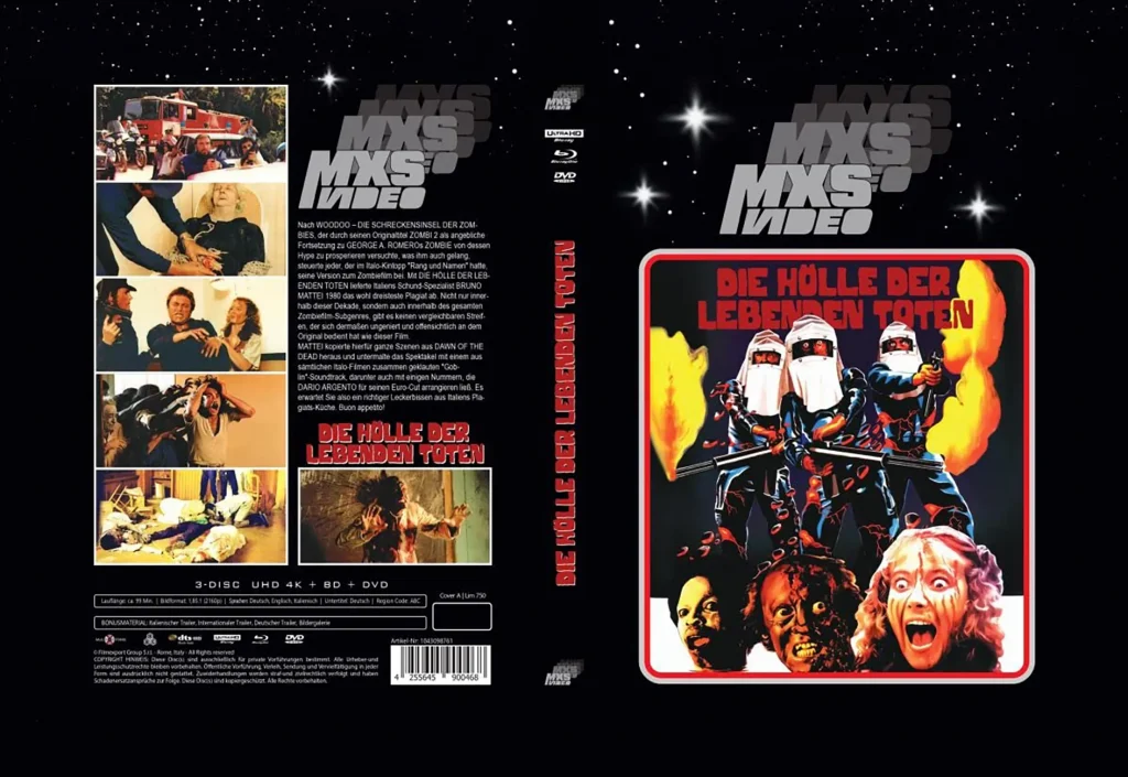 Die Hölle der lebenden Toten Backcover 4K Mediabook Cover A