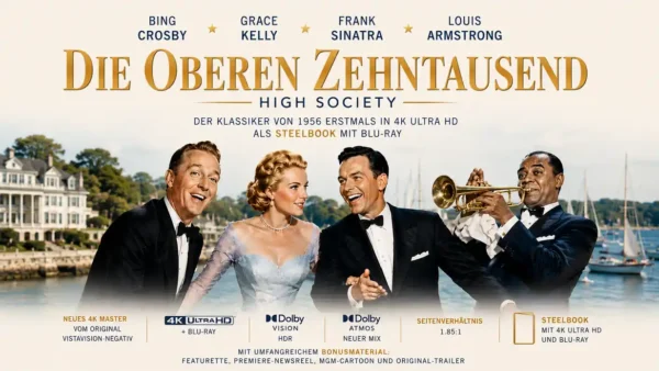 MGM-Klassiker "Die Oberen Zehntausend" mit Frank Sinatra mit 4K Premiere im Steelbook
