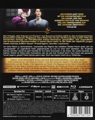 Die Tribute von Panem 4K Ultra HD Blu-ray Backcover