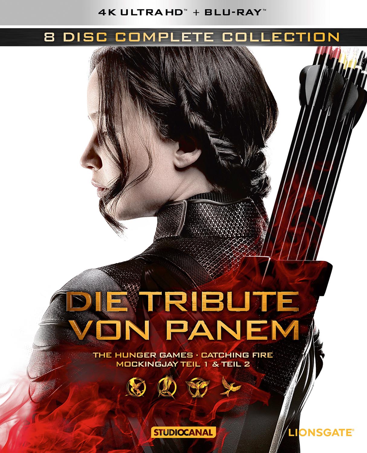 Die Tribute von Panem 4K Ultra HD 8 Disc Set (Frontansicht) (ohne FSK Logo)