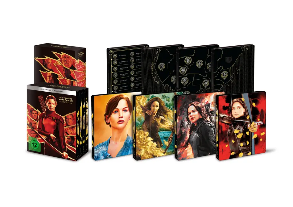 Backcover und Frontcover der 4K Steelbook Collection zu Tribute von Panem