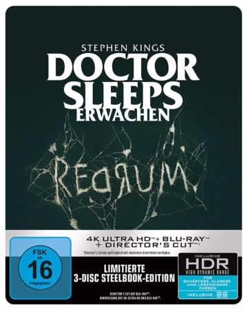 Stephen Kings Doctor Sleeps Erwachen 4K UHD Blu-ray Disc Steelbook mit Schuber als 3-Disc-Set und Limited Edition (Frontansicht)