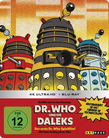 Dr. Who und die Daleks 4K Steelbook im Vintage Comic Cover (Frontansicht)