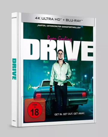 Drive - 4K Mediabook mit Ryan Gosling (Frontcover, 3D-Ansicht)