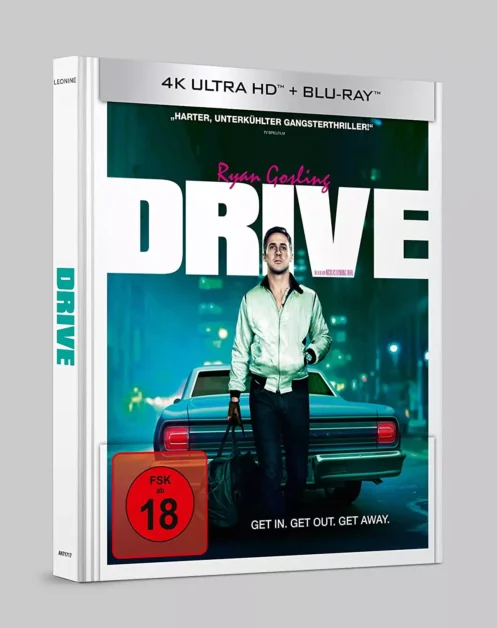 Drive - 4K Mediabook mit Ryan Gosling (Frontcover, 3D-Ansicht)